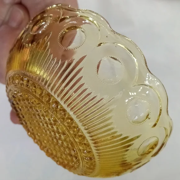 Vintage Bartlett Collins Manhattan Amber Glass Dessert Bowls - Picture 2 of 5